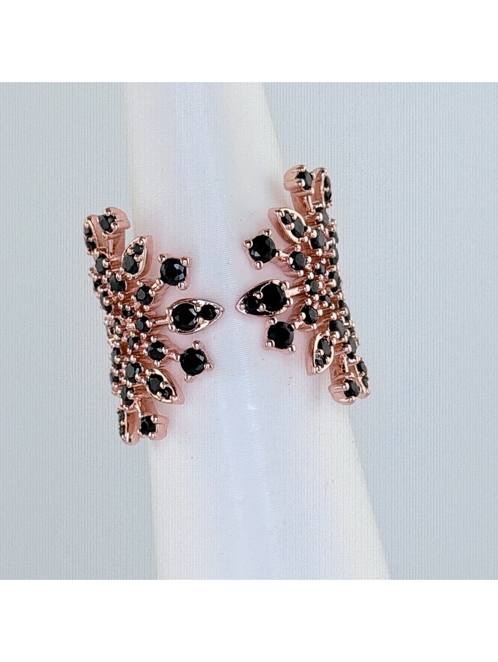 Bomb Party Ring Sz 8 RG84618 "Eternally Angelic Wings" Black Onyx on Rose Gold